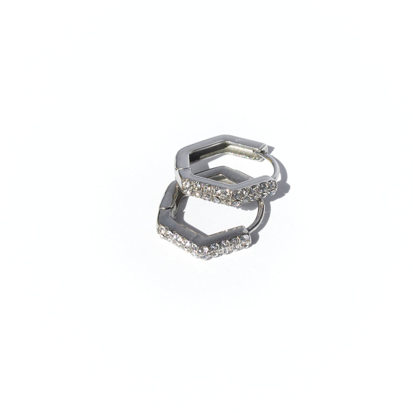 Geometric hoops silver