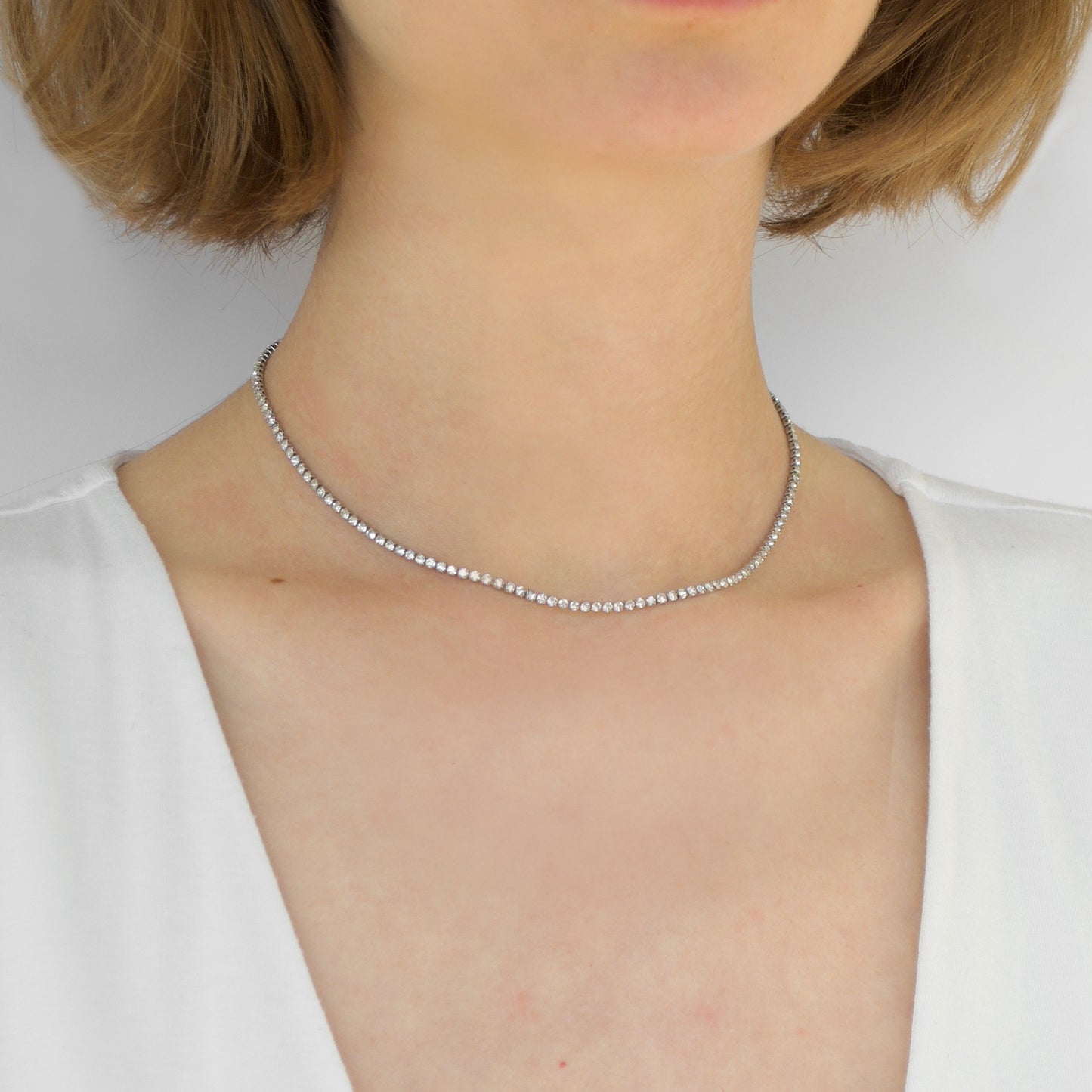 Tennis necklace silver