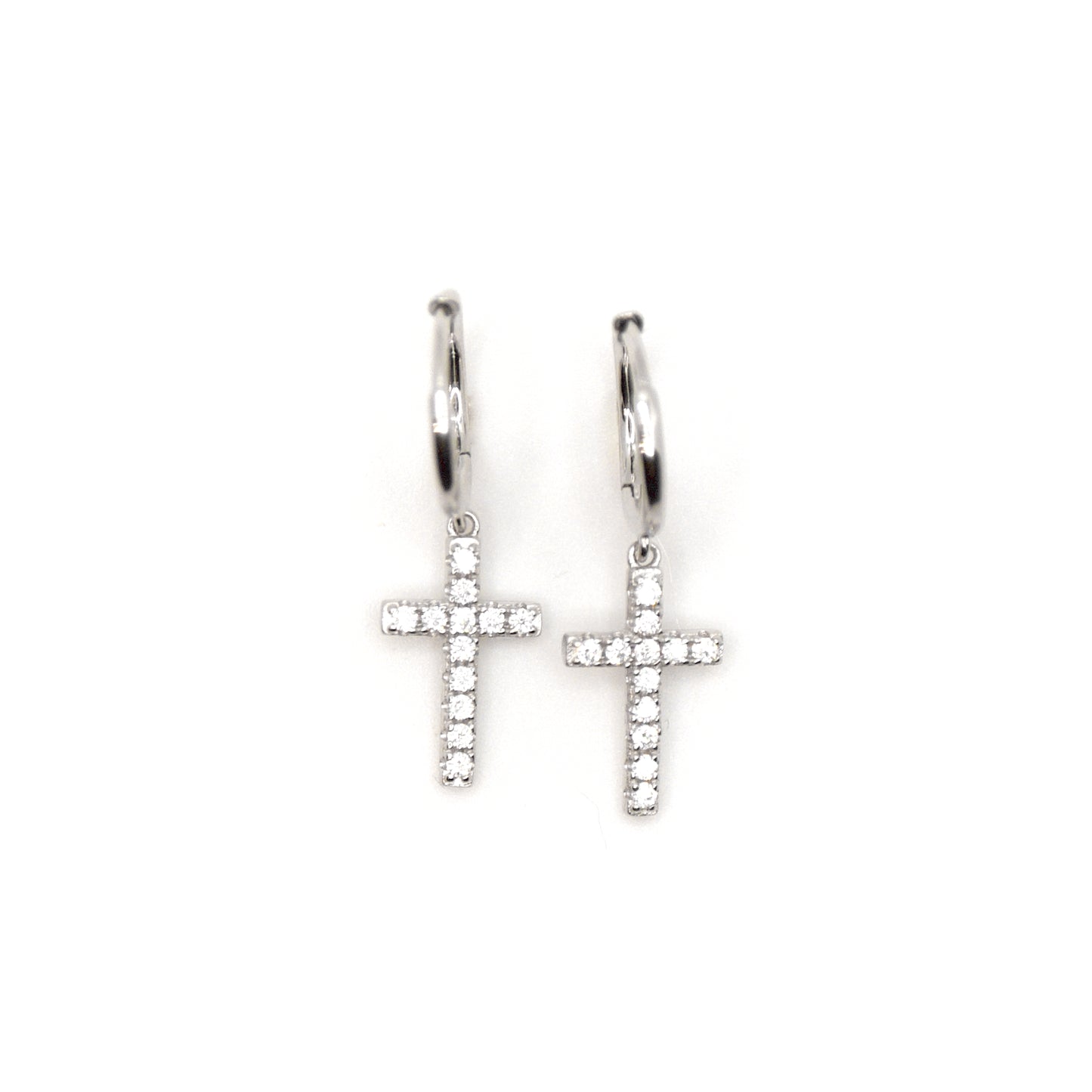 Cross hoops silver