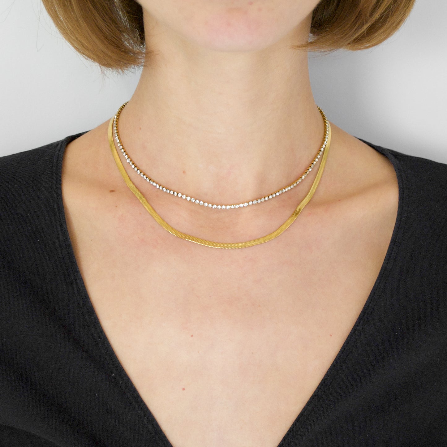 Tennis necklace gold