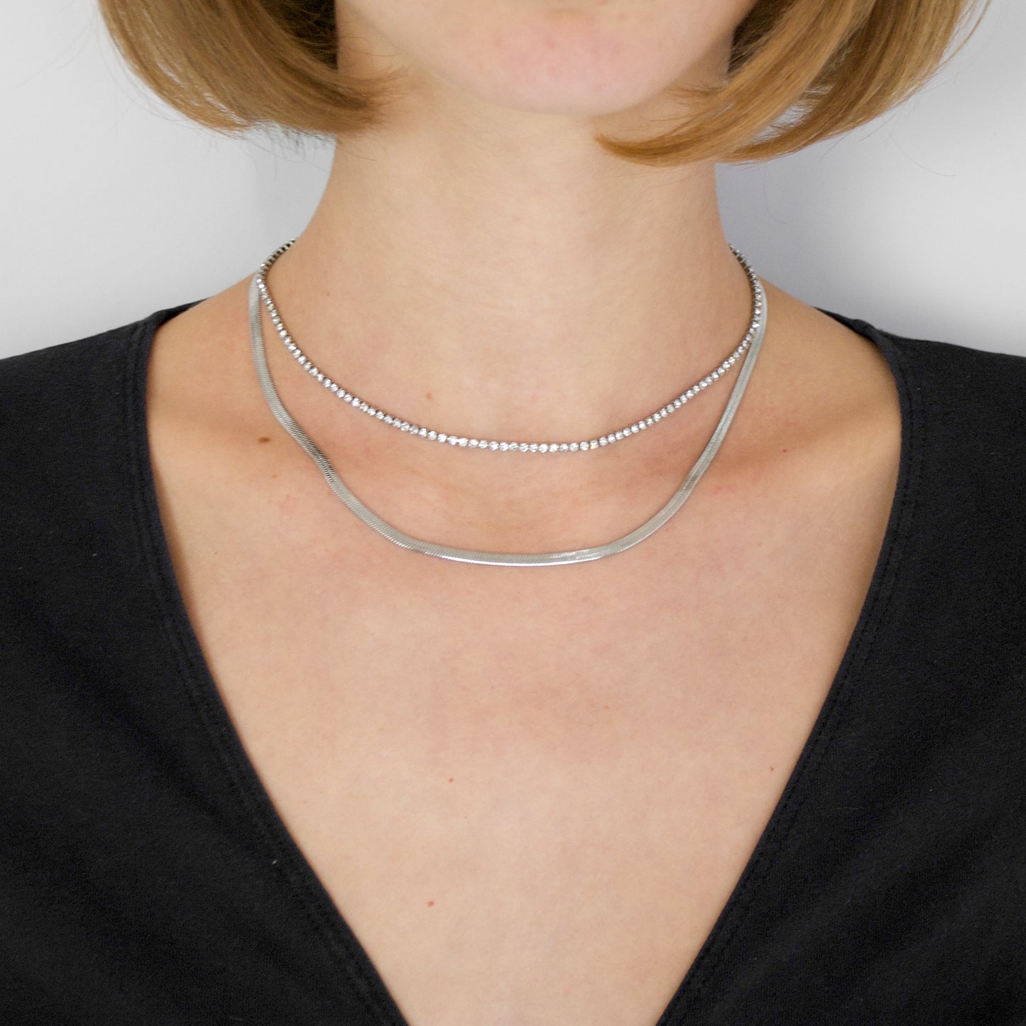 Tennis necklace silver