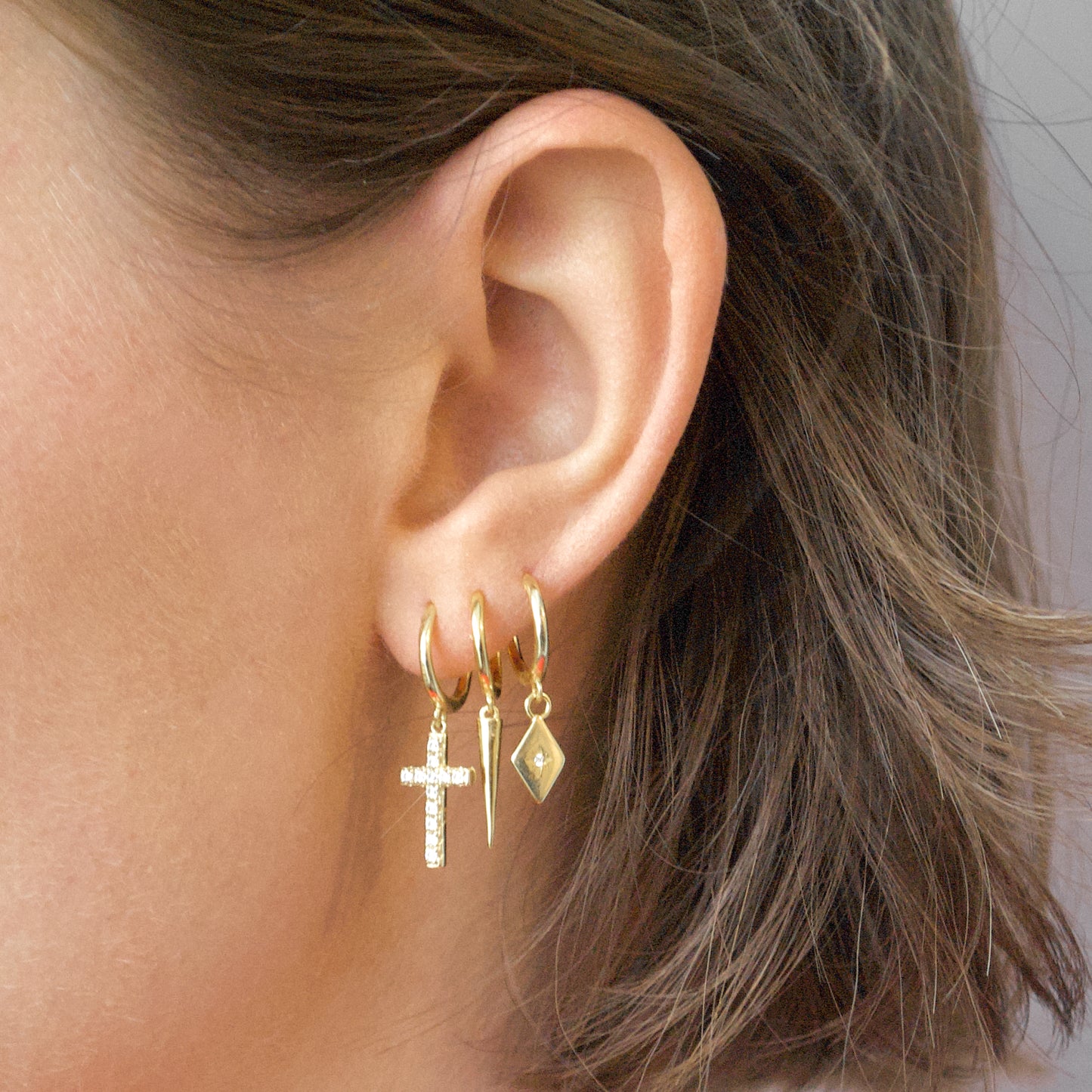 Star hoops gold