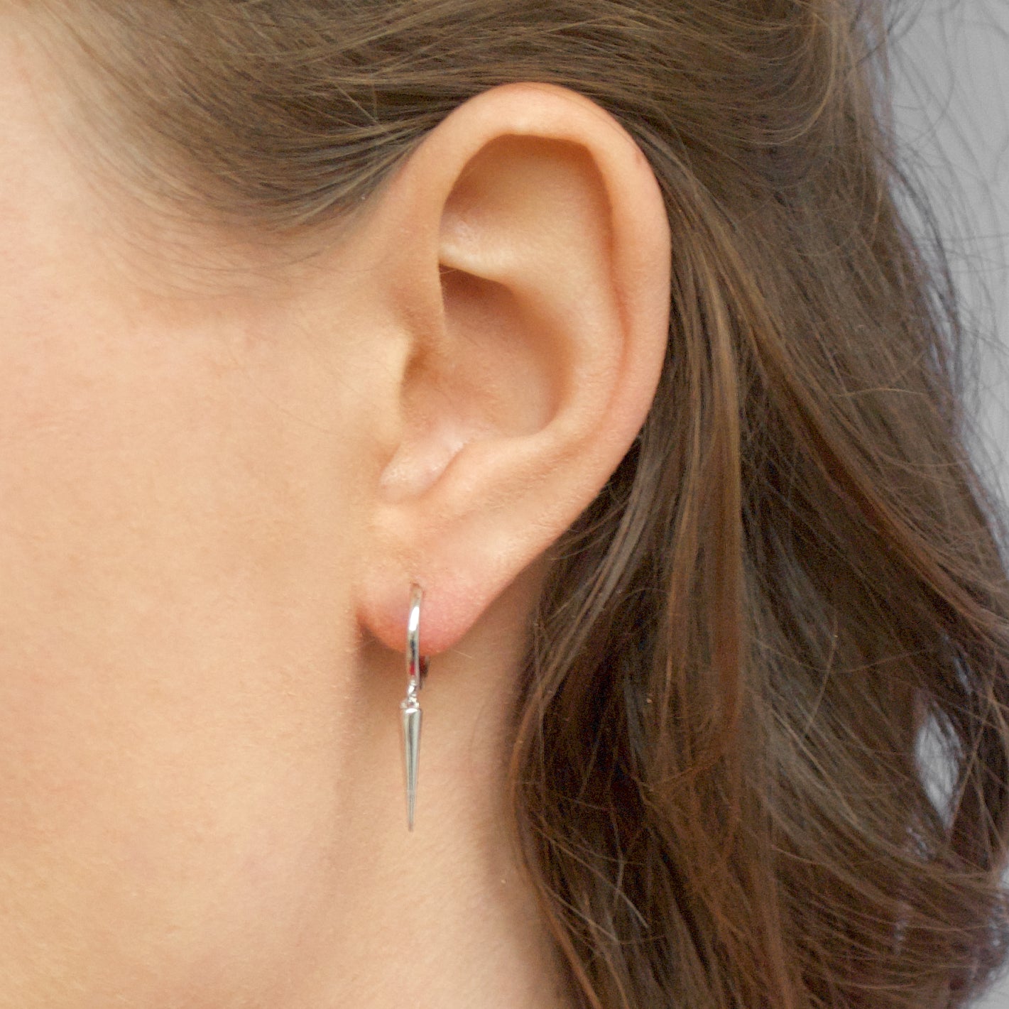 Spike hoops silver