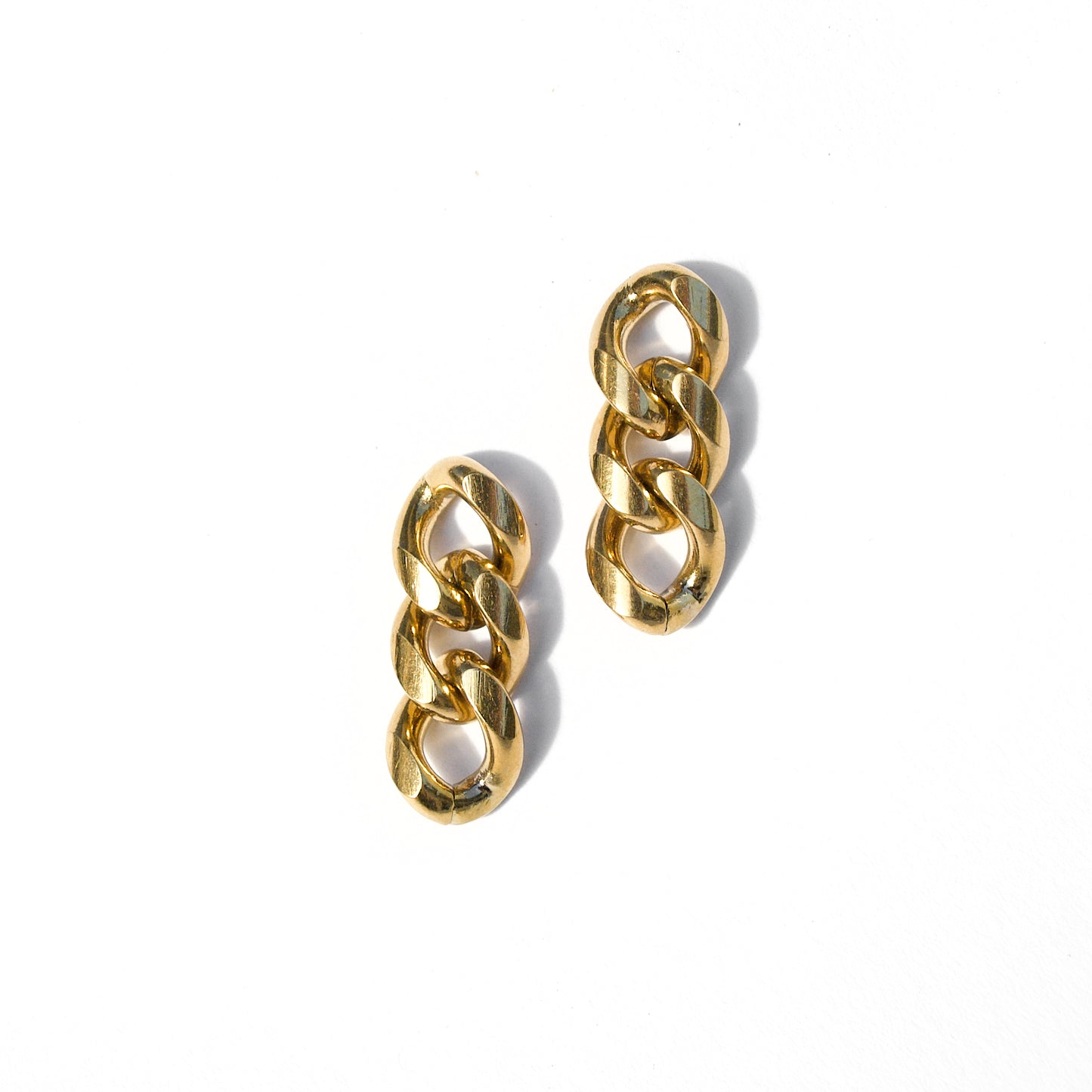 Cuban chain earrings gold