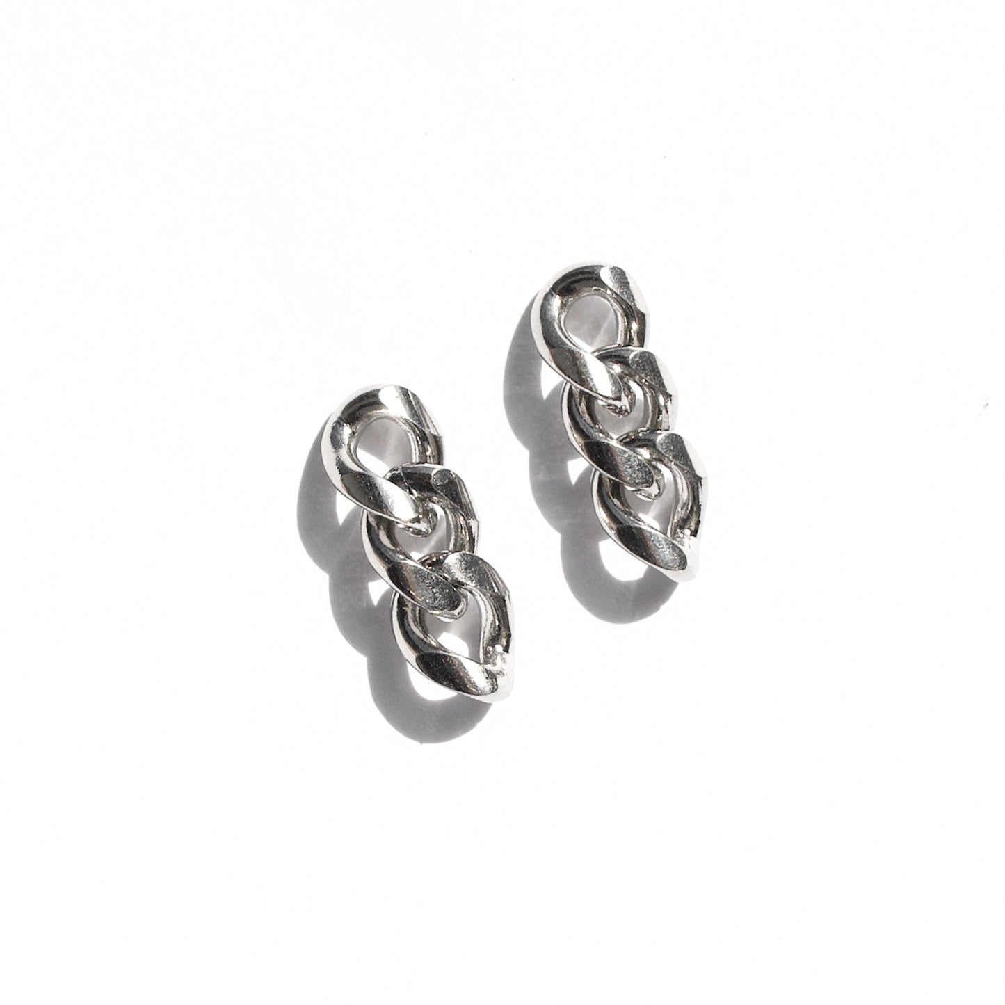 Cuban chain earrings silber