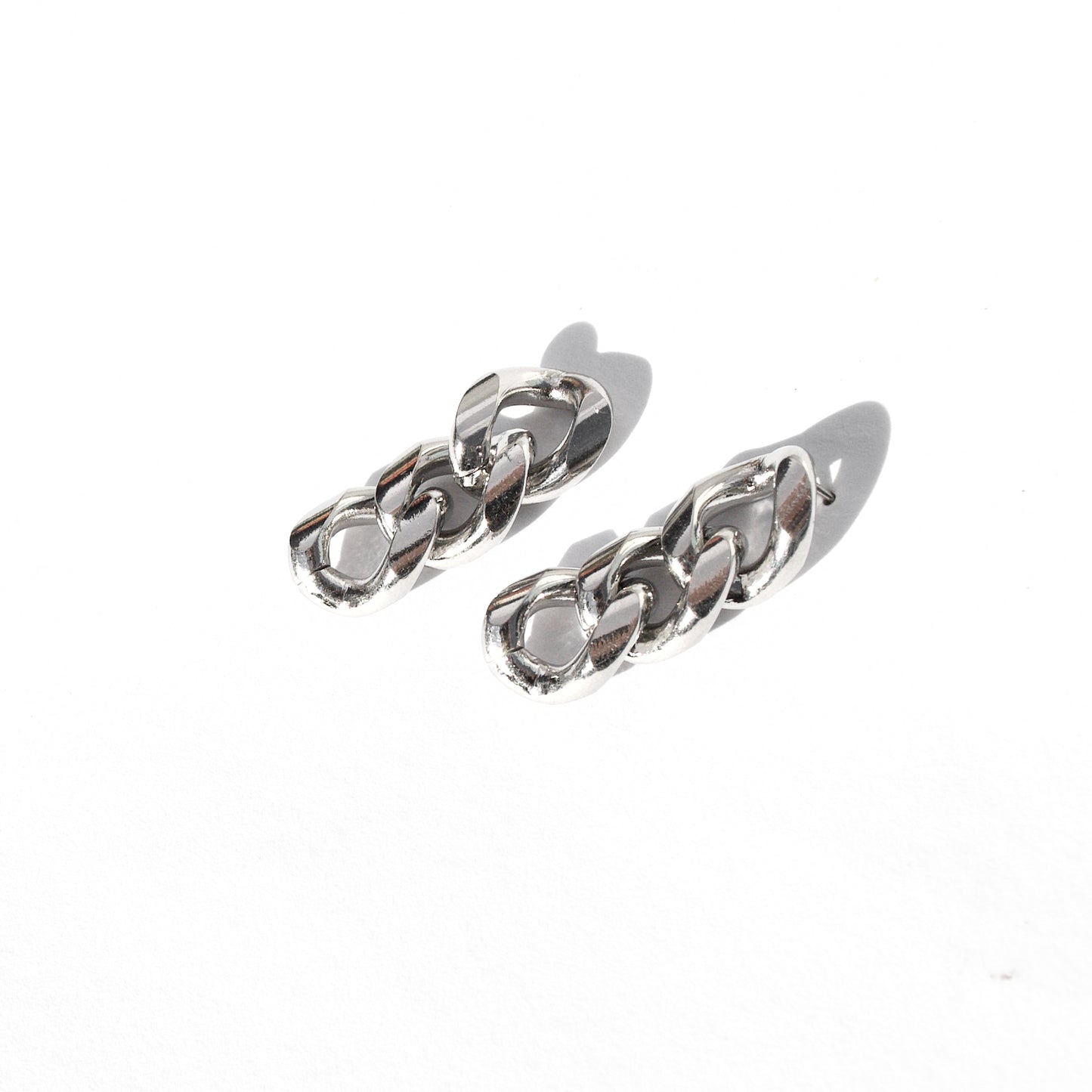 Cuban chain earrings silber