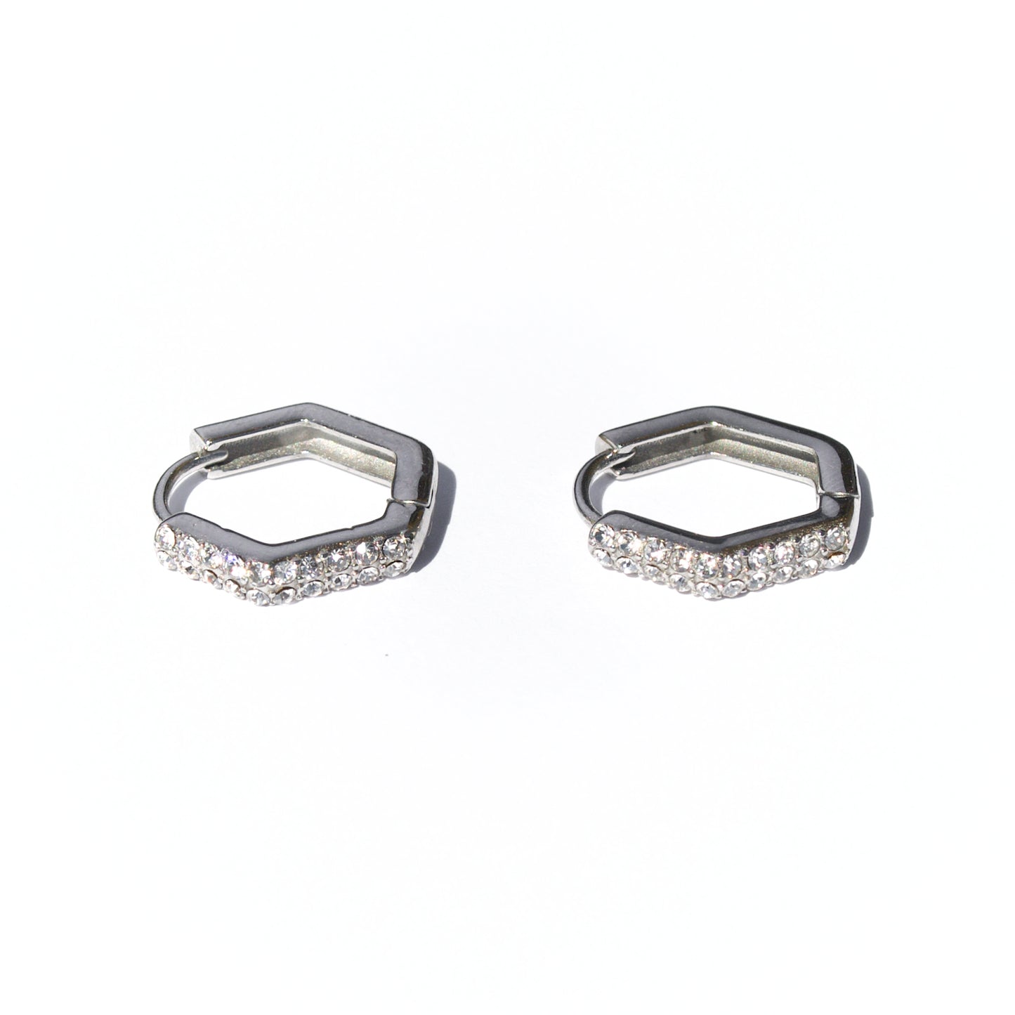 Geometric hoops silver