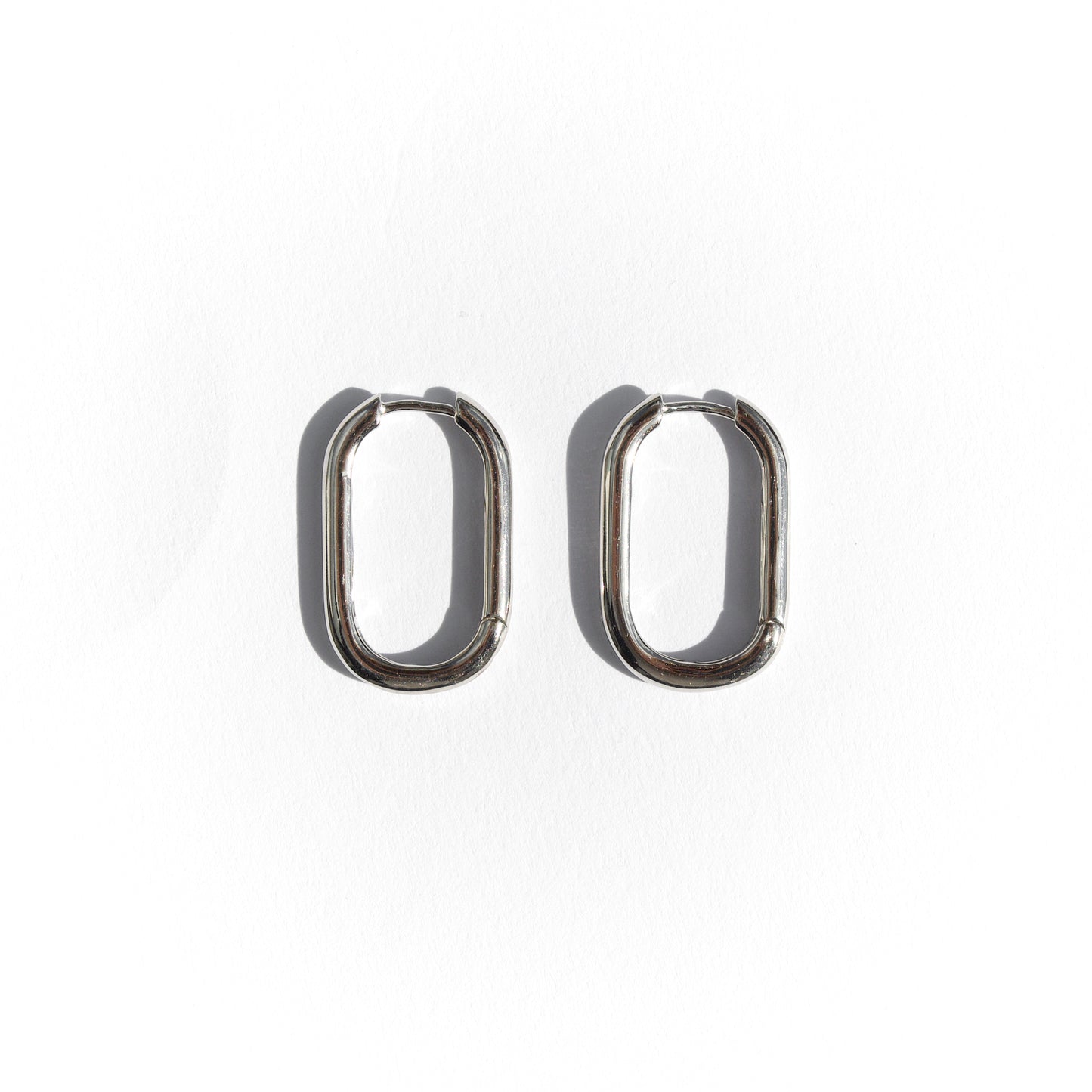 Oval hoops silver