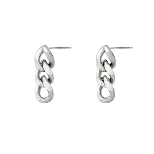 Cuban chain earrings silber