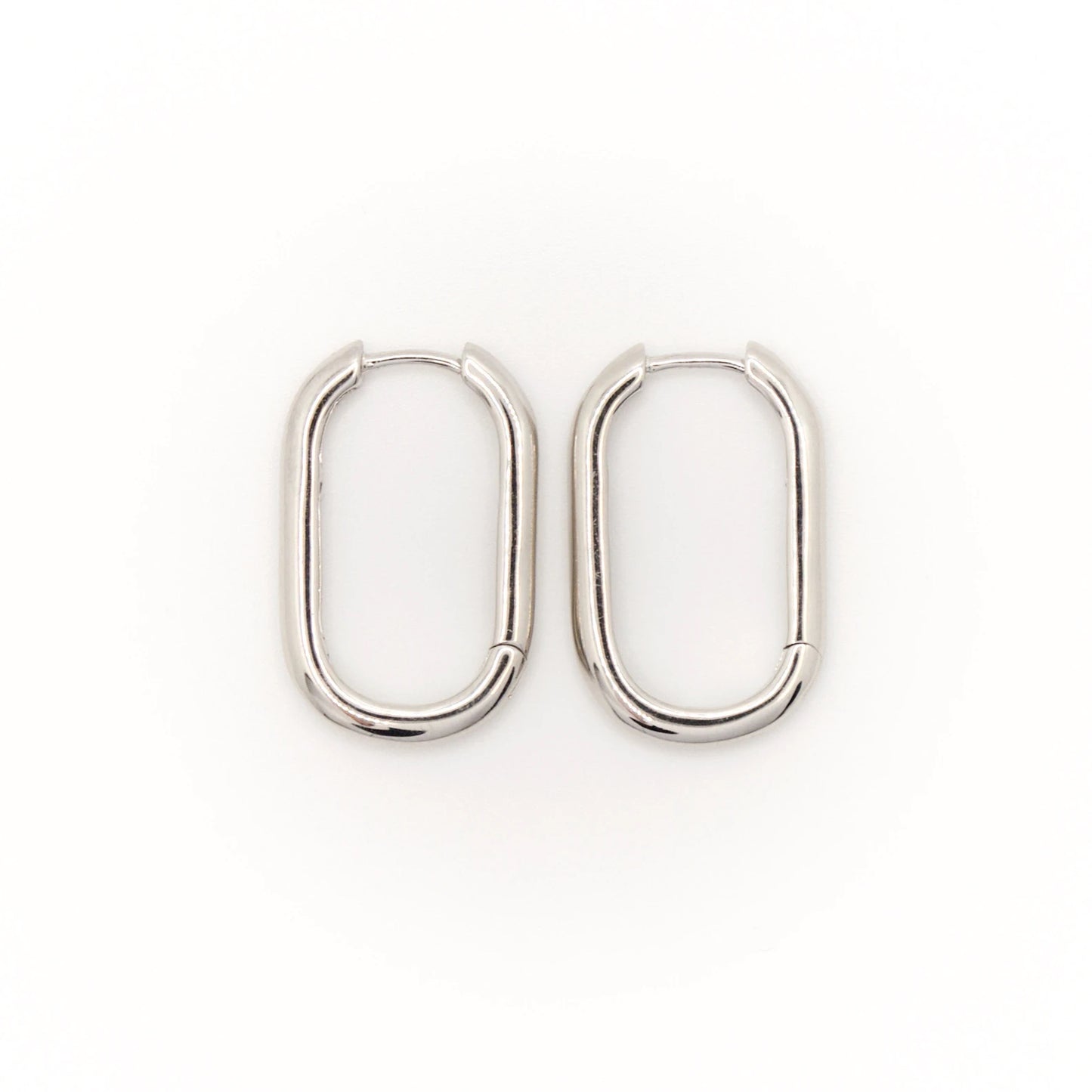 Oval hoops silver